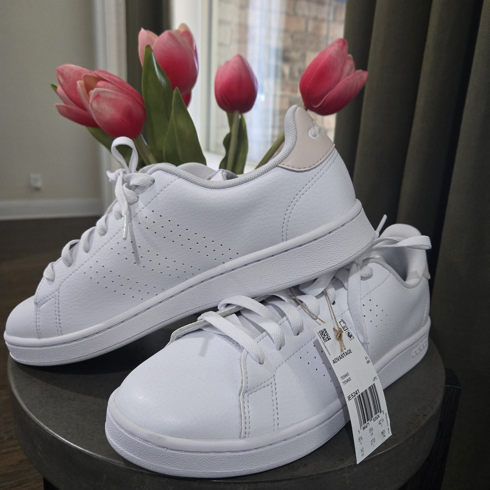 *New* Adidas Women's White Leather Sneakers
